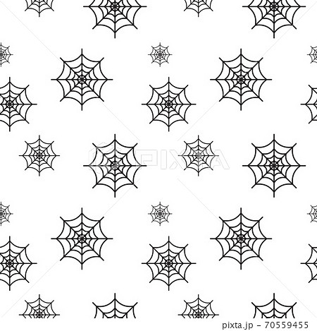 Black spider web texture vector illustration on white color background. Seamles pattern design template. 70559455