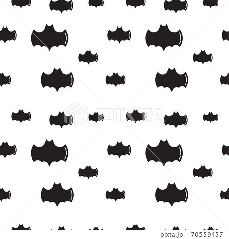 Black bat shape vector illustration on white color background. Seamless pattern design template. 70559457