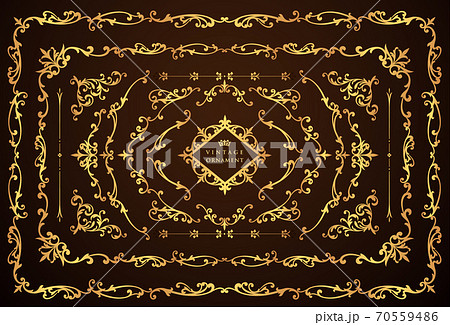 ビンテージオーナメントセット。ボーダー。フレーム。 70559486