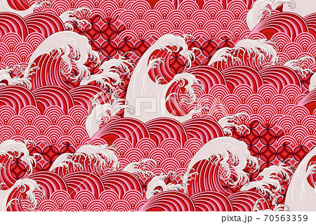Seamless decorative pattern with waves 70563359