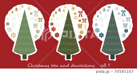 クリスマスツリーと飾り_01 70565107