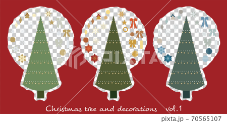 クリスマスツリーと飾り_01 70565107