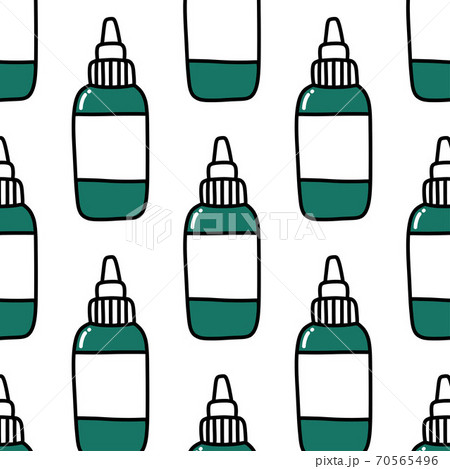 tattoo ink bottle seamless doodle pattern, vector 70565496