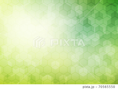 Abstract geometric hexagon pattern on green background with lighting 70565550