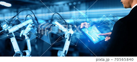 Smart industry robot arms for digital factory production technology 70565840