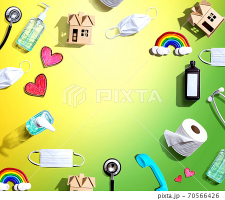 Coronavirus and Covid-19 theme objects Coronavirus and Covid-19 theme objects 70566426