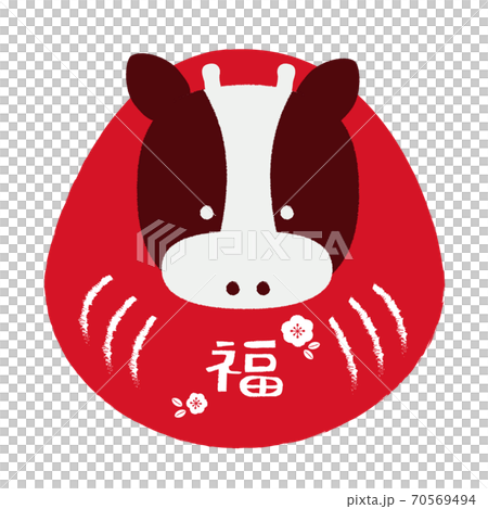 Cow Dharma New Year's card material 70569494