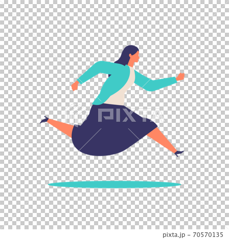 走り出すビジネスウーマンのイラスト 70570135