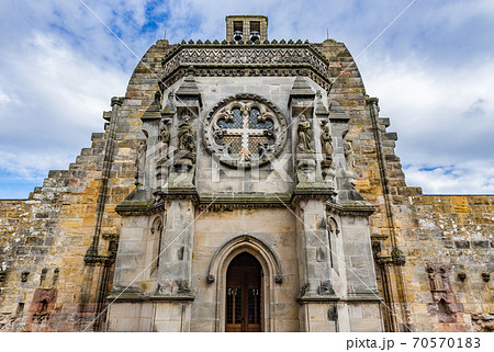 イギリス スコットランド ロスリン礼拝堂の写真素材