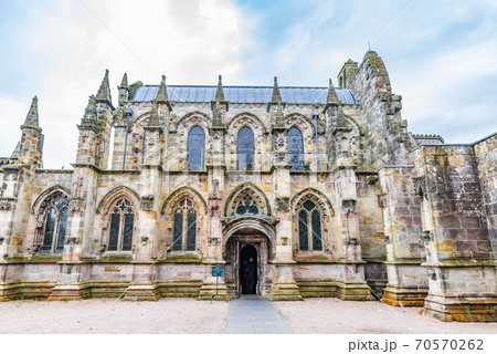 イギリス スコットランド ロスリン礼拝堂の写真素材