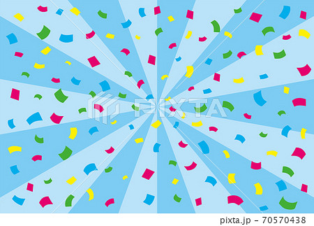 紙吹雪が舞う水色の集中線背景素材 70570438