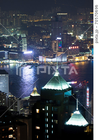29 Sept 2007 Close up of the office building at night , hong kong 70570696