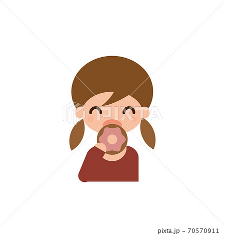 女の子がドーナツを食べている イラストのイラスト素材 女の子がドーナツを食べている イラストのイラスト素材