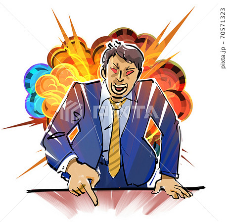 怒りが爆発したビジネスマンのイラスト素材