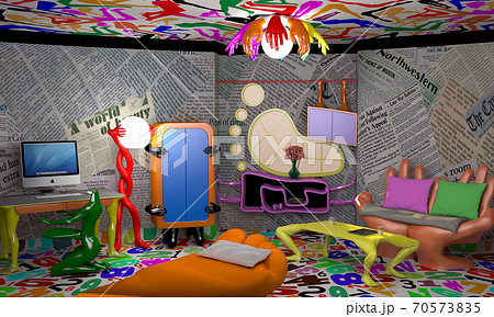 カラフルな部屋のイラスト素材 [70573835] - PIXTA