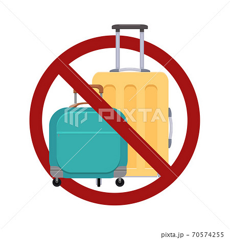 Ban On Luggage Flat Illustration Of Suitcases のイラスト素材