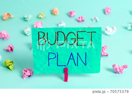Handwriting text writing Budget Plan. Concept 70575379