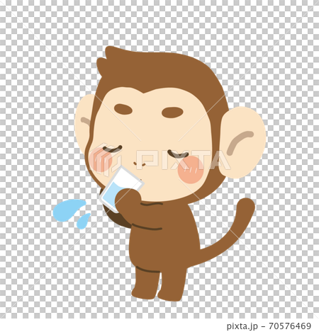 猴子喝水 70576469