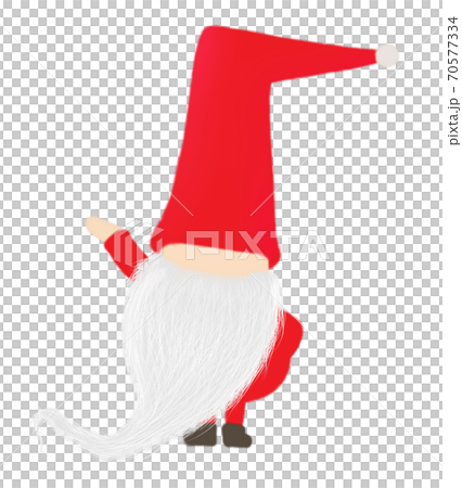 Illustration of Tontu (Tomte, Nisse) with his right hand raised. 70577334