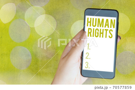 Writing note showing Human Rights. Business photo Writing note showing Human Rights. Business photo 70577859