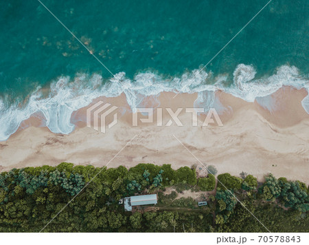 Beautiful view of ocean beach. Drone shot 70578843