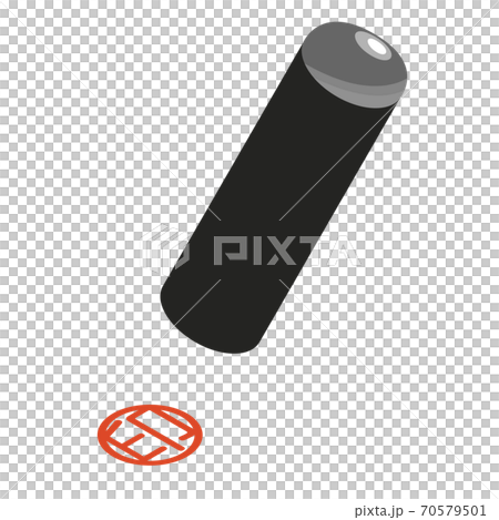 印鑑　アイソメトリック　イラスト 70579501