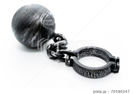 足かせ 奴隷 白背景の写真素材 [70580347] - PIXTA