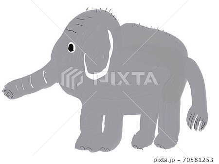 横向きに立っている象のイラスト素材