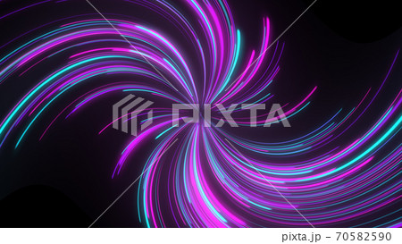 Abstract neon lines twisted into a spiral. 3d illustration 70582590