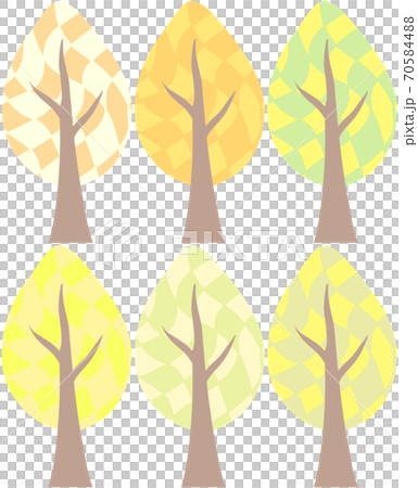 Fashionable yellow / autumn leaves illustration with seamless Scandinavian pattern, background material 70584488