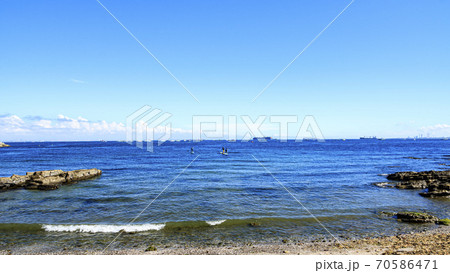 東京湾の観光地浦賀水道の神奈川県横須賀市走水・観音崎の夏 東京湾の観光地浦賀水道の神奈川県横須賀市走水・観音崎の夏 70586471