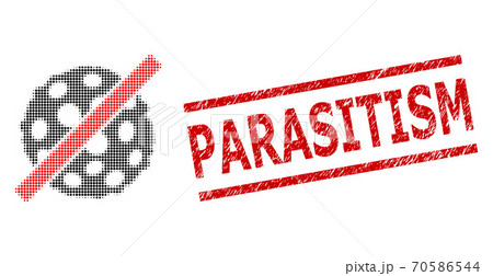 Distress Parasitism Seal and Halftone Dotted Remove Microbe Spore Distress Parasitism Seal and Halftone Dotted Remove Microbe Spore 70586544