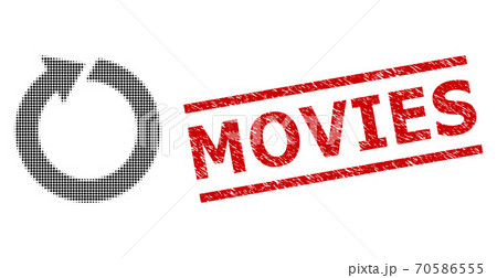 Scratched Movies Seal and Halftone Dotted Rotate Scratched Movies Seal and Halftone Dotted Rotate 70586555
