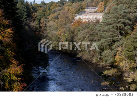 River Clyde at New Lanark Conservation Village Scotland in Autumn River Clyde at New Lanark Conservation Village Scotland in Autumn 70588083