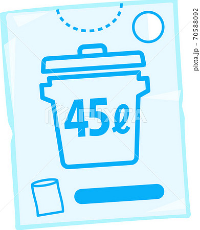 45リットルサイズのゴミ袋のパックのイラスト素材