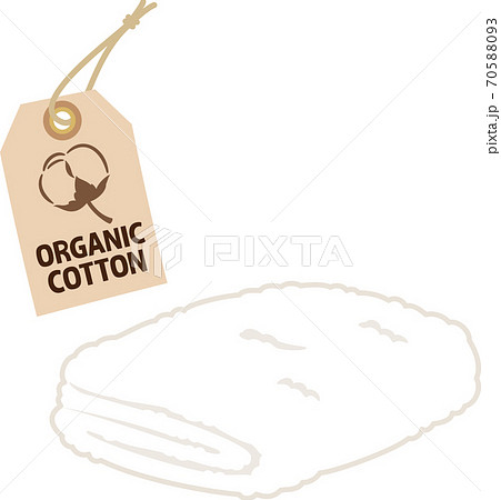 オーガニックコットンのタグとタオル オーガニックコットンのタグとタオル 70588093