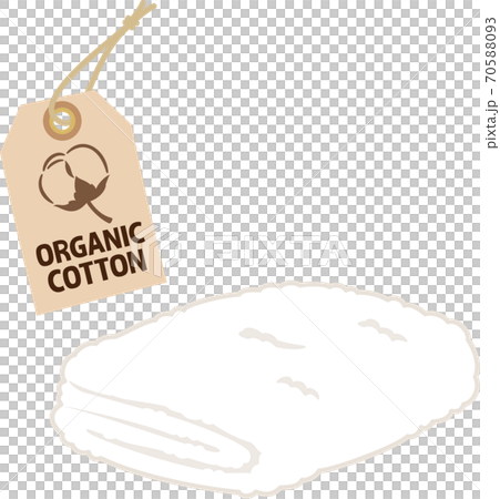 オーガニックコットンのタグとタオル オーガニックコットンのタグとタオル 70588093
