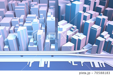 都市景観の3Dイラストレーション 70588183
