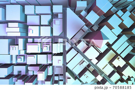 都市景観の3Dイラストレーション 70588185