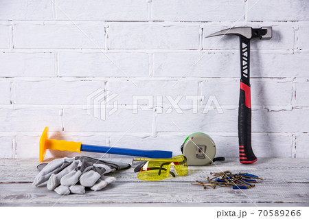 Of course, the basic tool of any builder is a hammer. You also need to remember about security with this tool. 70589266
