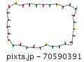Christmas glowing lights on white background. Garlands with colored bulbs. Xmas holidays. 70590391