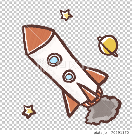 R もっとメルヘンな宇宙空間 ロケットbのイラスト素材