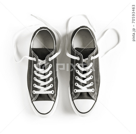 Black sneakers isolated on white background 70593463