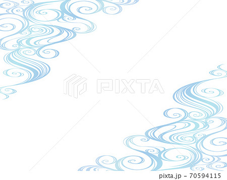 和風な波のフレーム イラスト 川の流れのイラスト素材