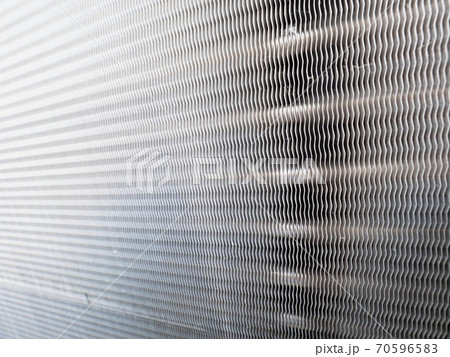 Intercooler detail. Brass pipes inside of ribbed box Intercooler detail. Brass pipes inside of ribbed box 70596583