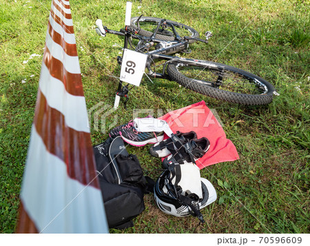 Background of a bicycle race, depot. Background of a bicycle race, depot. 70596609