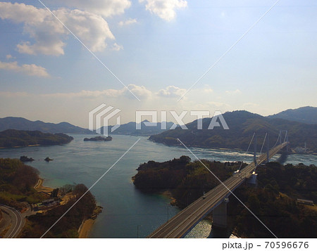 伯方・大島大橋(瀬戸内しまなみ海道)〜ドローンで空撮（愛媛県今治市伯方町） 70596676