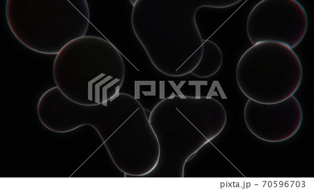 Abstract 3D rendering deformed Black Metaballs 70596703
