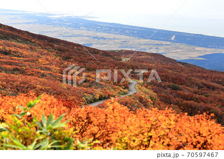 鳥海山紅葉　鳥海ブルーライン 70597467
