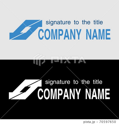 Logo template with oblique arrows on light and on a black background. Sample of design for stock Exchange company. Logo template with oblique arrows on light and on a black background. Sample of design for stock Exchange company. 70597650